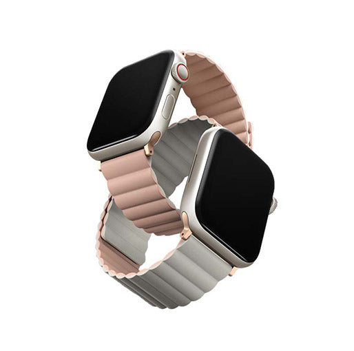 حزام Uniq Revix المغناطيسي القابل للعكس لساعة Apple Watch مقاس 38/40/41 مم أزرق قزويني/أسود