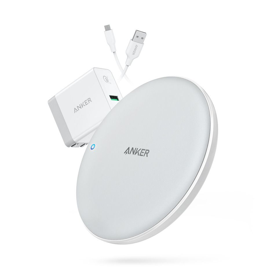 Anker Power Wave 7.5 Fast Wireless Charging Pad with Quick Charge White