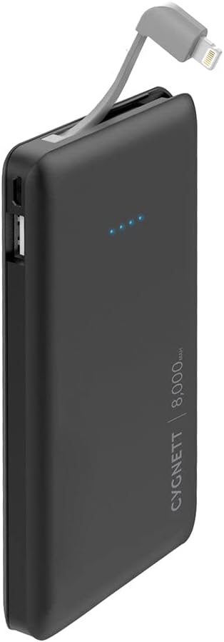 Cygnett - ChargeUp Pocket 8,000mAh 2.1A Lightning Cable - Black