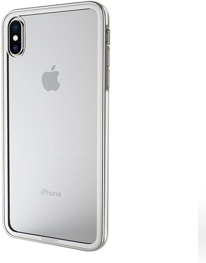 Cygnett Ozone case, Scratch resistant, Shock Absorbent soft TPU frame, Japanese Double tempered glass case, Wireless charging friendly - iPhone Xs, iPhone X - Glass Case in Silver - Glass, TPU