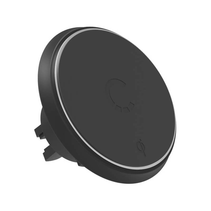 شاحن سيارة لاسلكي Cygnett MagMount Qi بقوة 7.5 واط مع قاعدة تثبيت - أسود