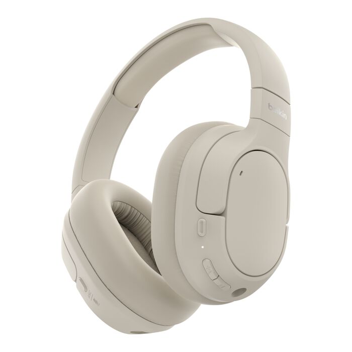 سماعات رأس Belkin Noise Cancelling Over-Ear باللون الأبيض