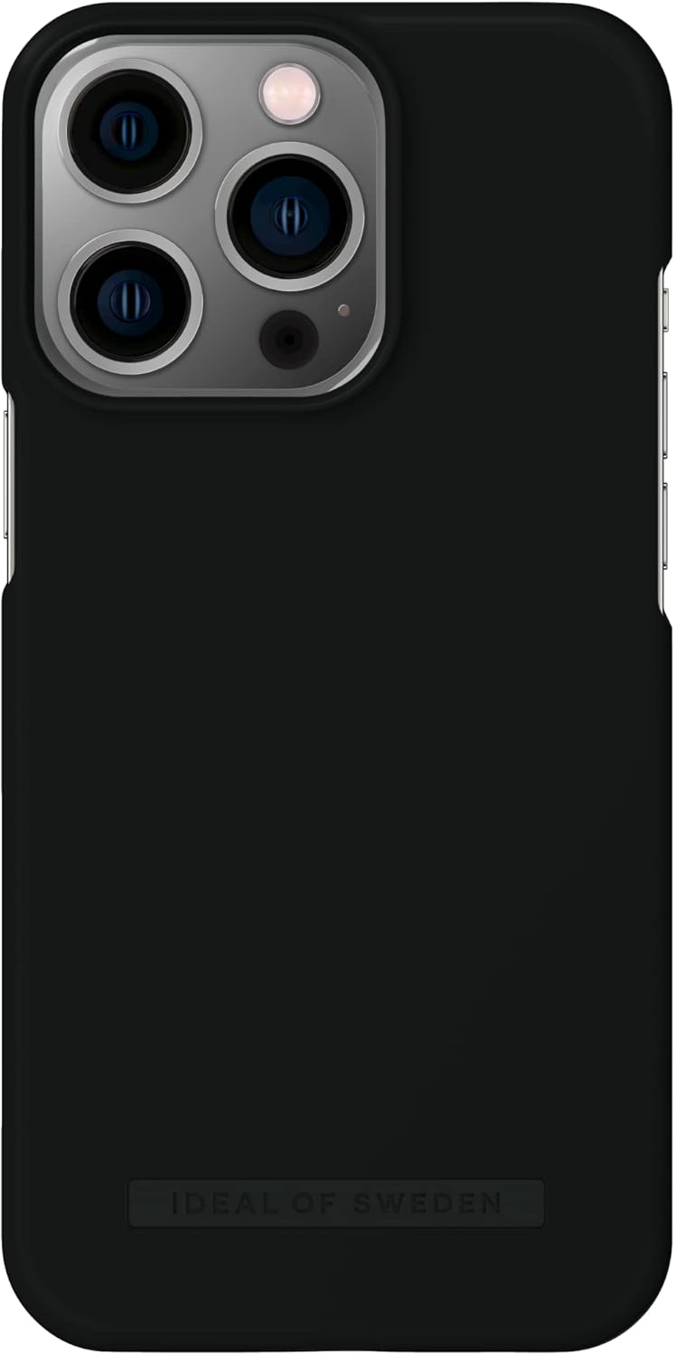 Ideal of Sweden Slim Case for iPhone 13 Pro, Supports Wireless Charging, Durable Matte Polycarbonate Phone Case with Anti-Slip (Coal Black)