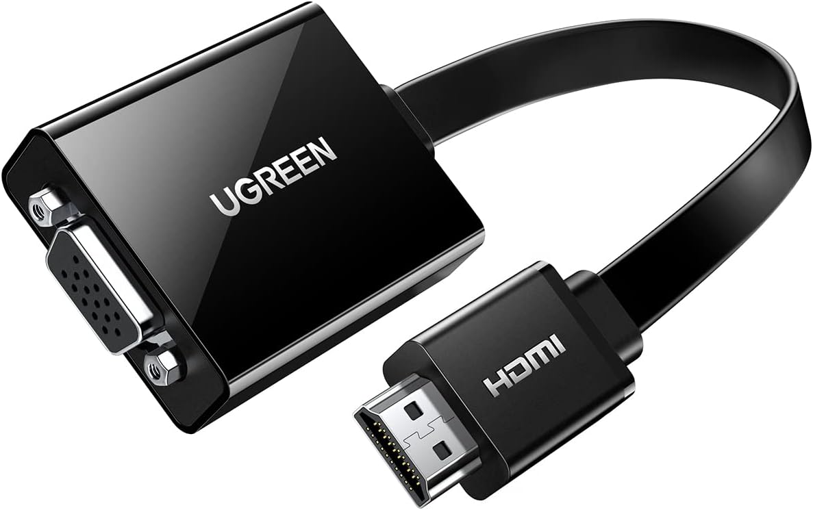 UGREEN Active HDMI to VGA Adapter with 3.5mm Audio Jack Black