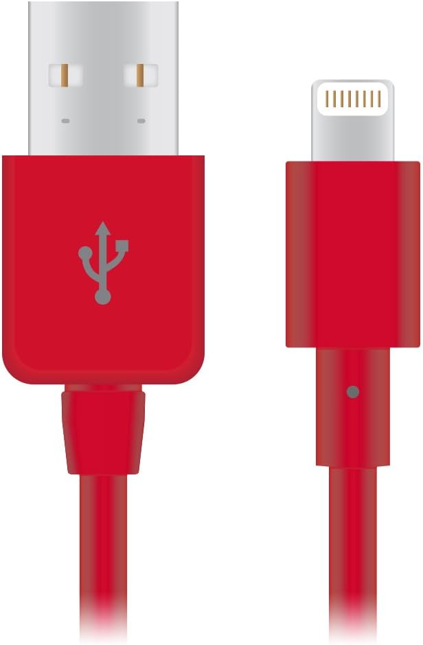 Naztech Charge & Sync Data Cable for Apple Devices - Retail Packaging - Red