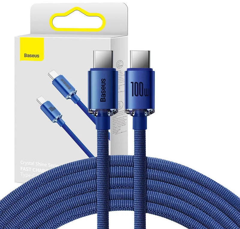Baseus Crystal Shine cable USB-C to USB-C, 100W, 1.2m (blue)