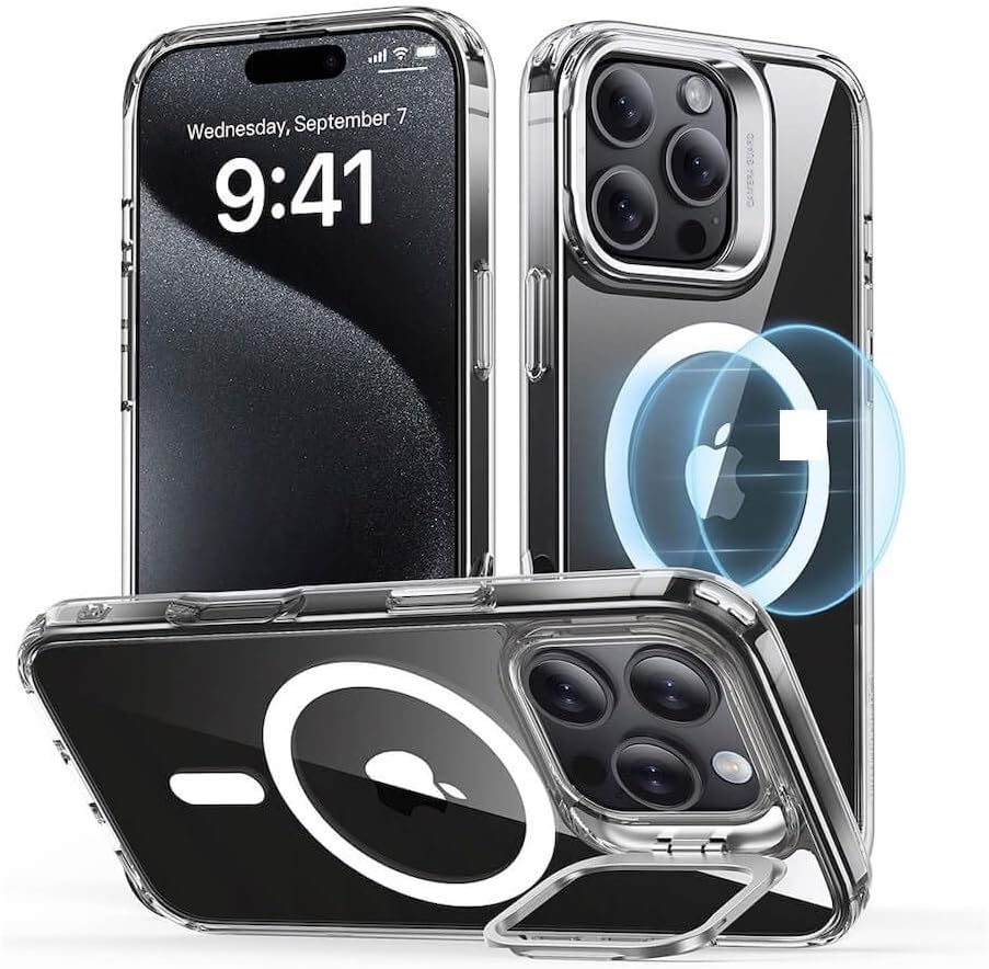 ESR Classic Kickstand Halo Lock MagSafe Case for Apple iPhone 16 Pro Clear