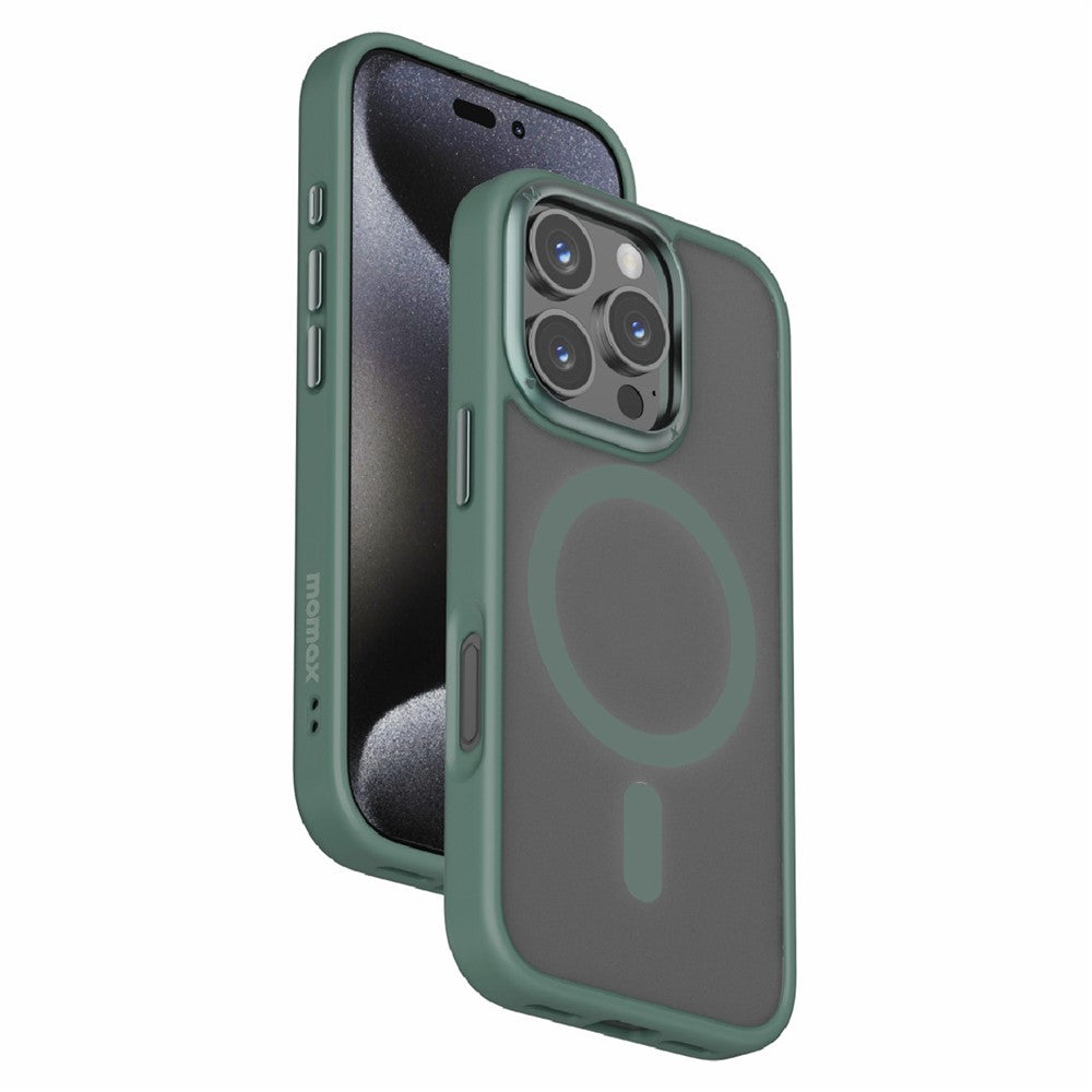 MOMAX CPAP24 For iPhone 16 Pro Max Case Compatible with MagSafe TPU+PC Matte Phone Cover - Green