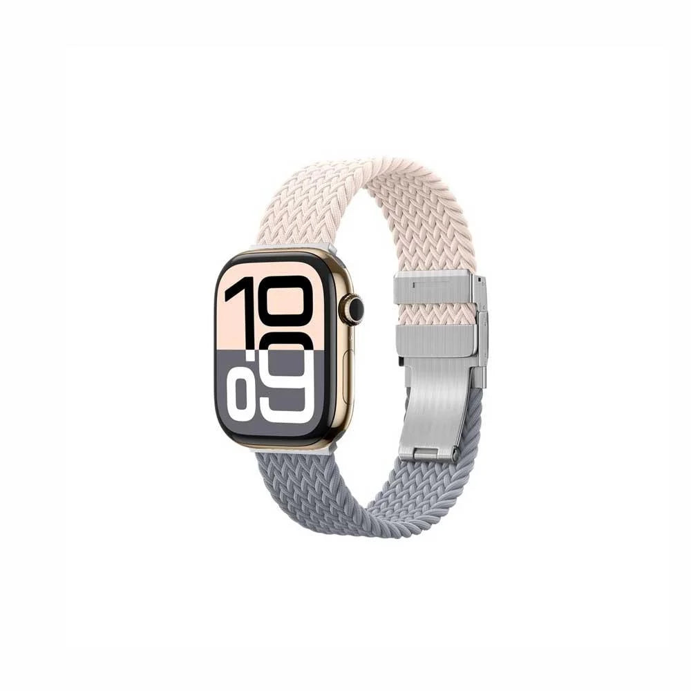حزام نايلون من AmazingThing لساعة Apple Watch مقاس 45/46/49 مم - وردي ورمادي