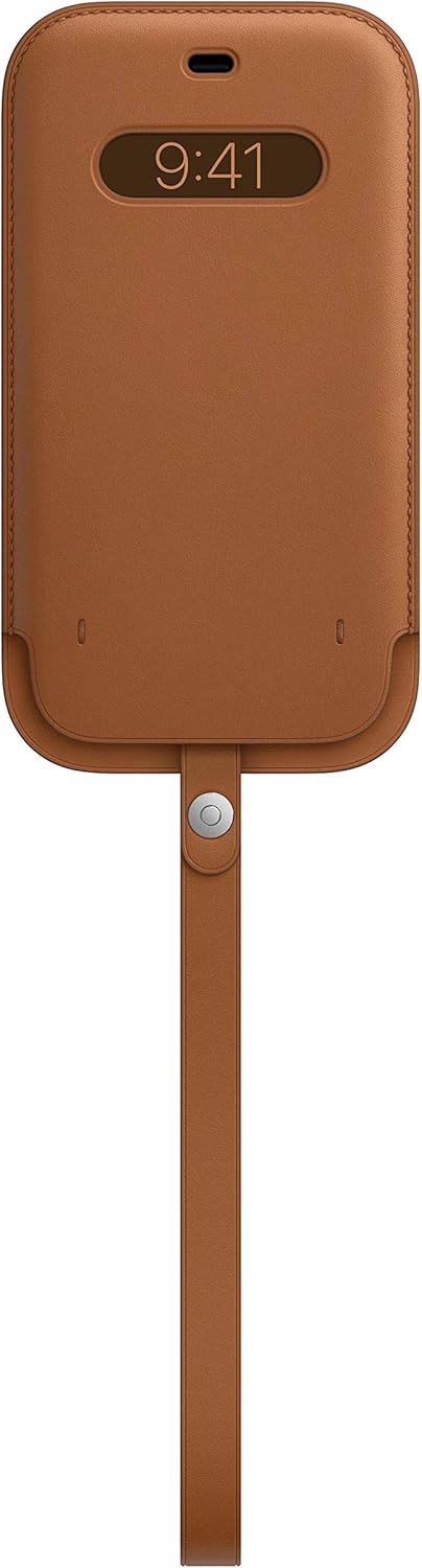 Genuine Apple iPhone 12 Pro Max Leather Sleeve with Magsafe - Saddle Brown