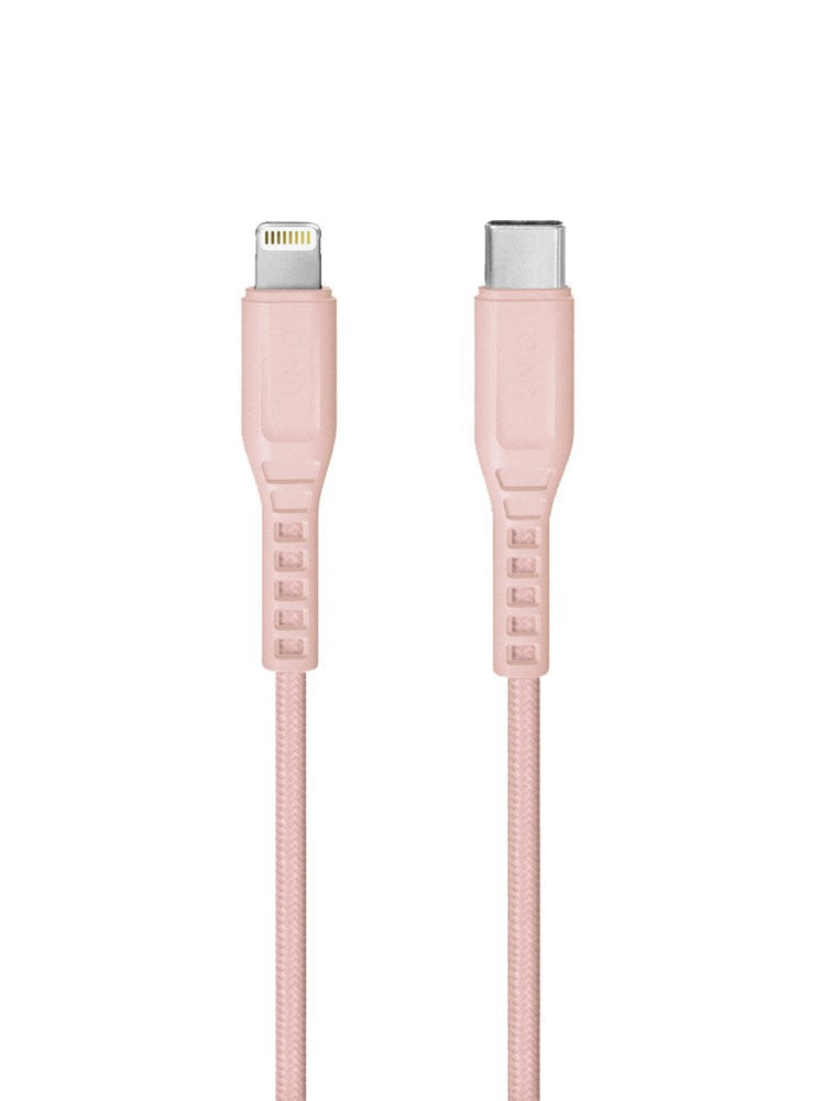 Uniq Flex Strain Relief USB-C To Lightning Cable 1.2m - Blush