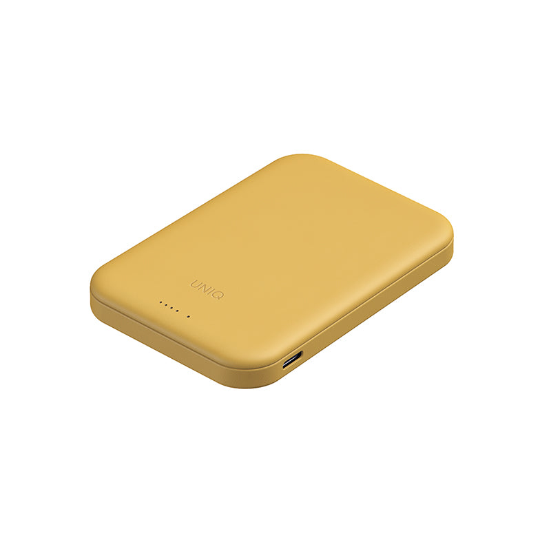 UNIQ Lyden Lexa 5000mAh Magnetic Fast Wireless USB-C PD Power Bank – Canary Yellow