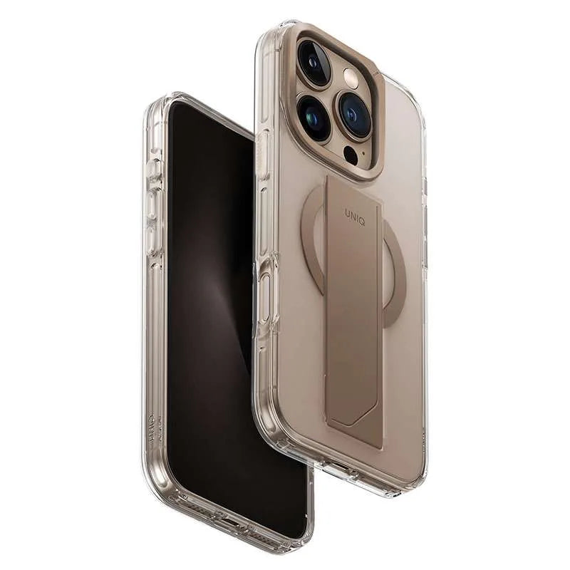 Uniq Heldro Max MagClick MagSafe Charging Compatible Phone Case for iPhone 16 Pro – Taupe Gold