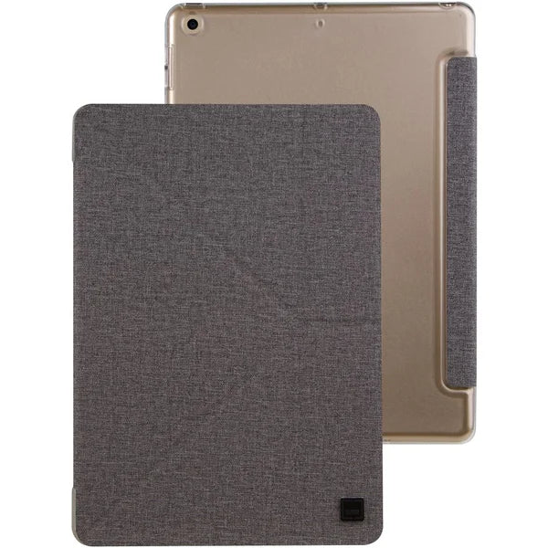 جراب UNIQ Yorker Canvas مع حامل لجهاز iPad 9.7 بوصة (2017/2018) باللون الرمادي