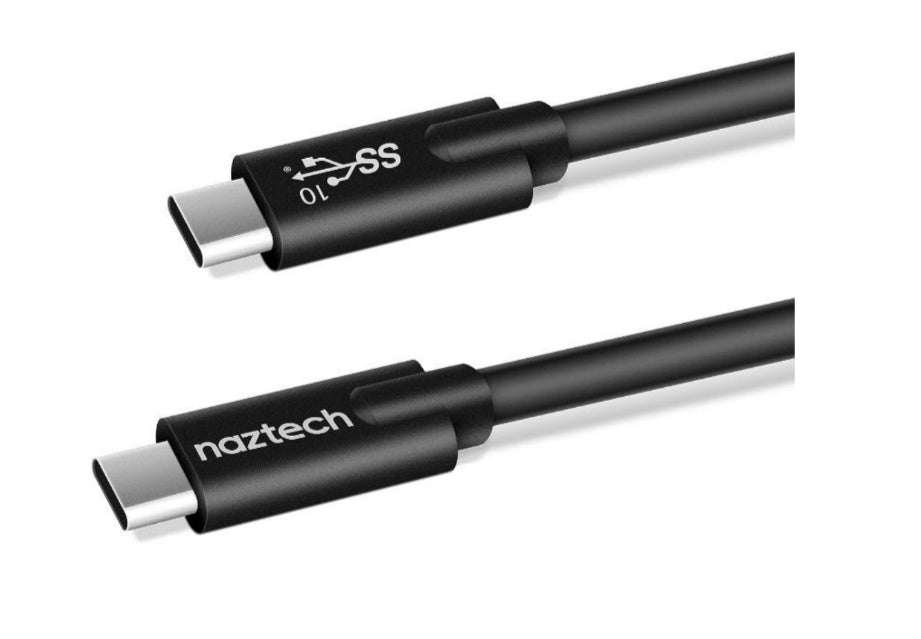 Naztech USB-C Male Cable - USB-C Male, 1.2 Meters, Black