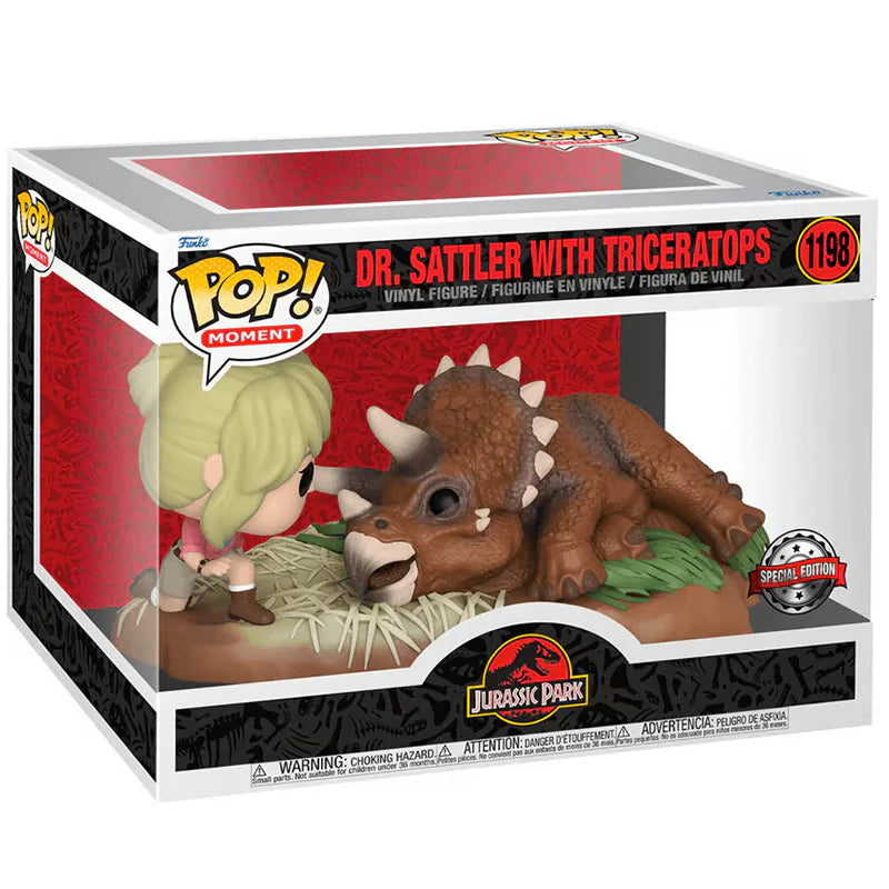 Pop Moment! Movies: Jurassic Park- Dr. Sattler & Tricerato (Exc)