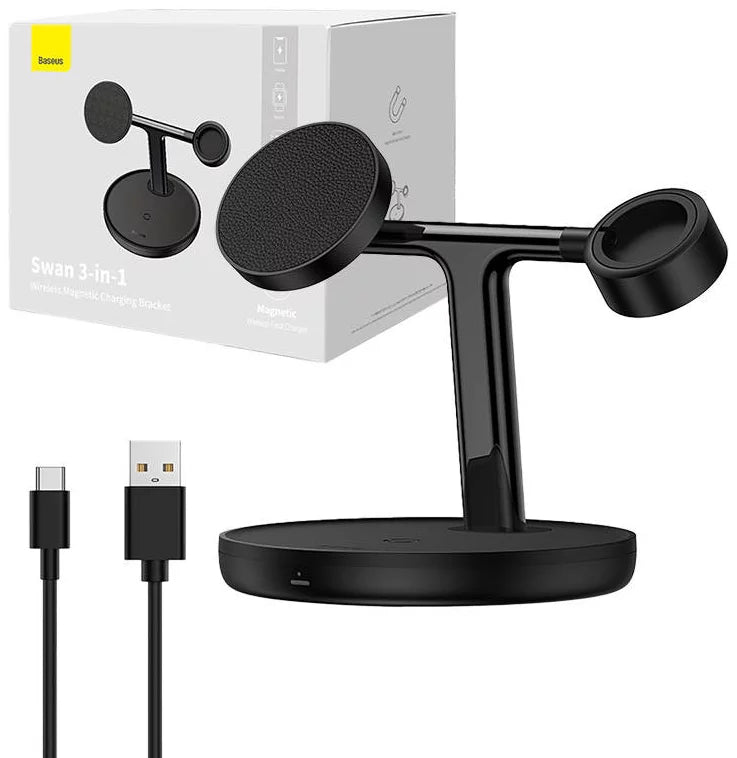 Baseus Swan 3 in 1 Magnetic Charging Bracket 20W Black