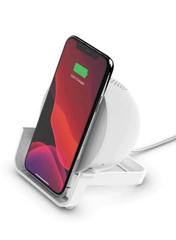 Belkin wireless charging stand with bluetooth speaker 10w white