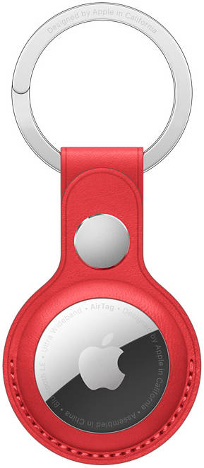 Apple AirTag Leather Key Ring – Red