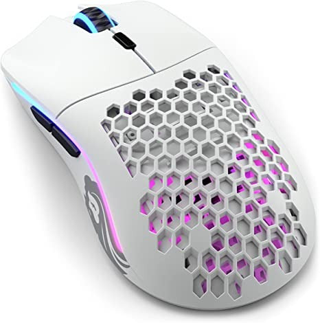 Glorious Gaming Mouse - Model O Minus RGB Wireless Mouse - 65 g Lightweight Gaming Wireless Mouse - Honeycomb Mouse (Matte White Mouse)