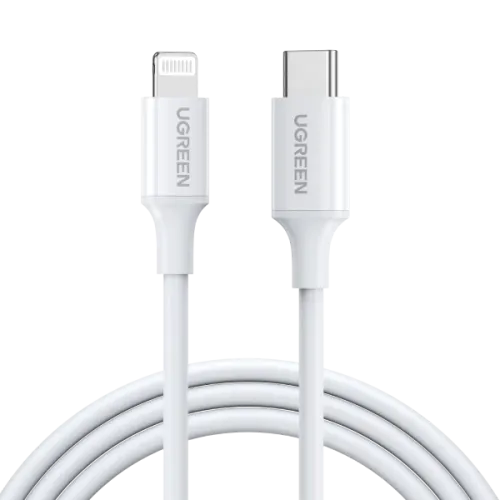 UGREEN USB-C to Lightning M/M Cable Rubber Shell 1m White