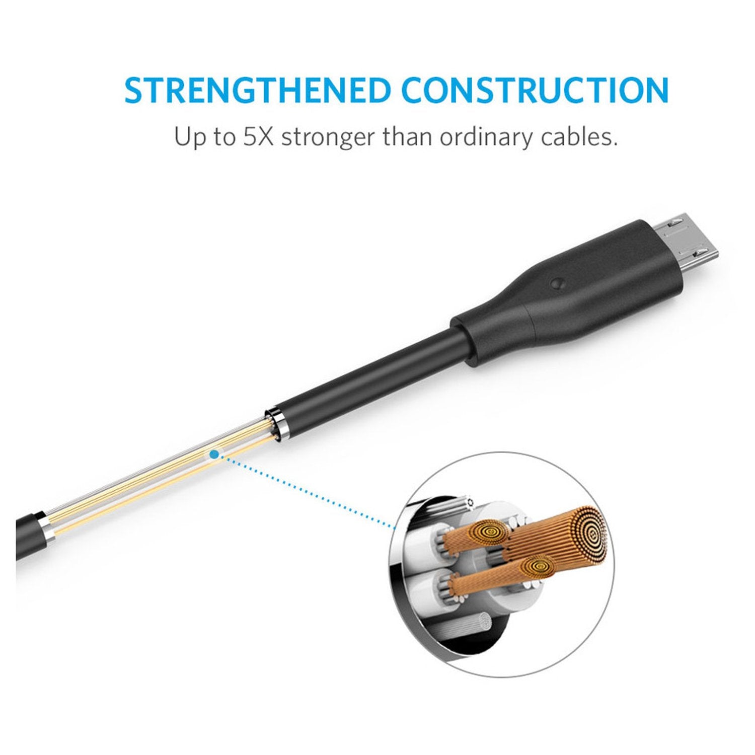 Anker Powerline Micro USB Power Cable 0.9m Black For Samsung Phones – ANA8132H12