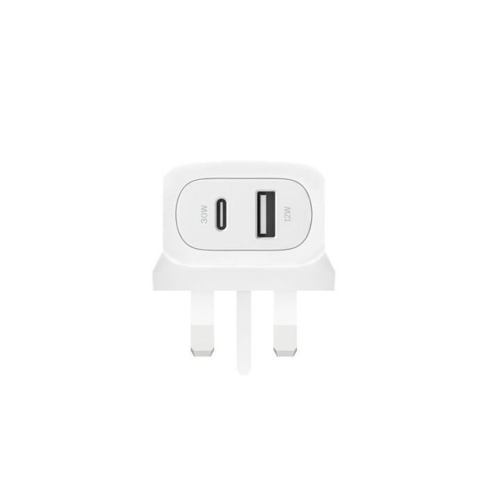 Belkin 42W PD USB-C and USB-A Dual Wall Charger (White)