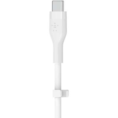 كابل سيليكون من بيلكين، USB-C إلى USB-C 2.0، 3 أمتار - أبيض