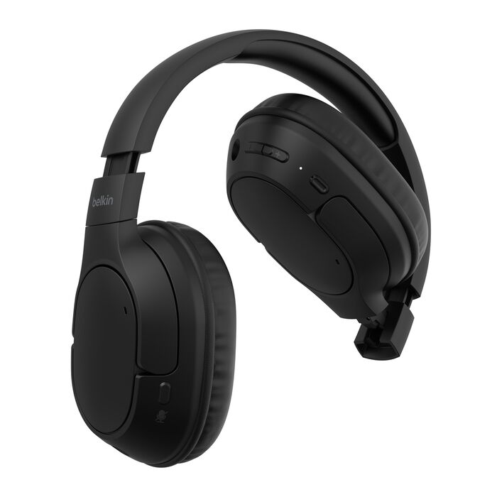 سماعات رأس لاسلكية محيطية من Belkin Sound form باللون الأسود 