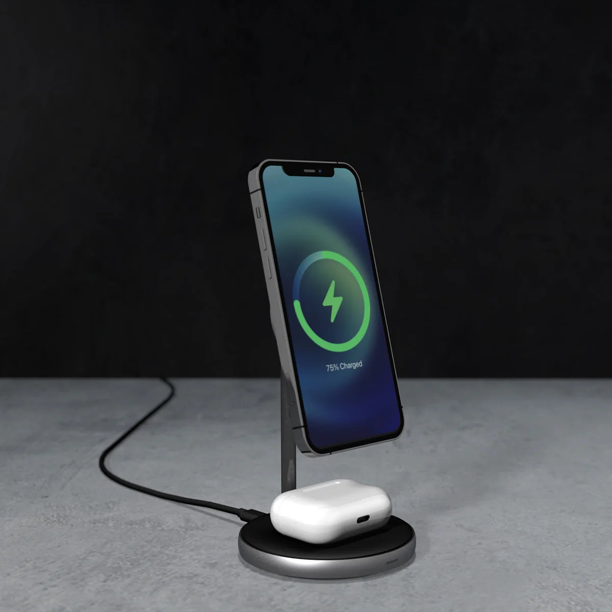 Epico Magnetic Wireless Charger 2in1 Black Magsafe - wireless charger