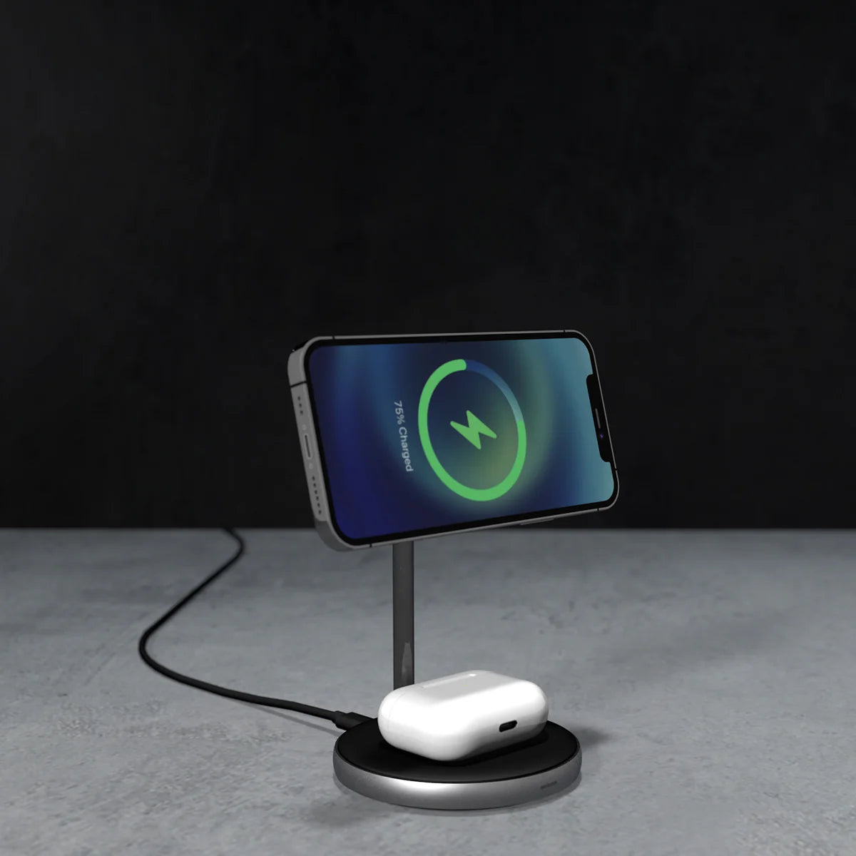 Epico Magnetic Wireless Charger 2in1 Black Magsafe - wireless charger