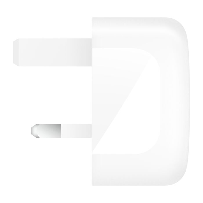 شاحن حائط مدمج من Belkin بقوة 45 وات، بمنفذ USB-C، باللون الأبيض