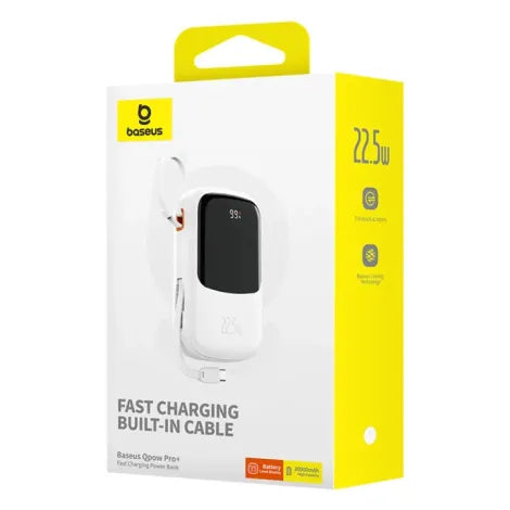Power bank Baseus Qpow Pro+ 20000mAh 22.5W with cable USB-C and display white
