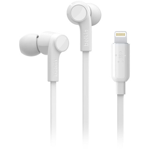 سماعات أذن Belkin RockStar مع موصل Lightning (أبيض) 