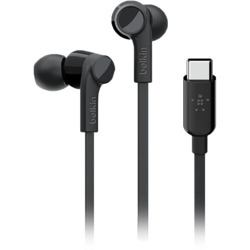 سماعات أذن Belkin RockStar مع موصل USB Type-C (أسود)