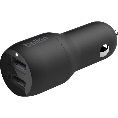 شاحن سيارة Belkin بمنفذ USB-A مزدوج 4.8 أمبير 24 واط أسود