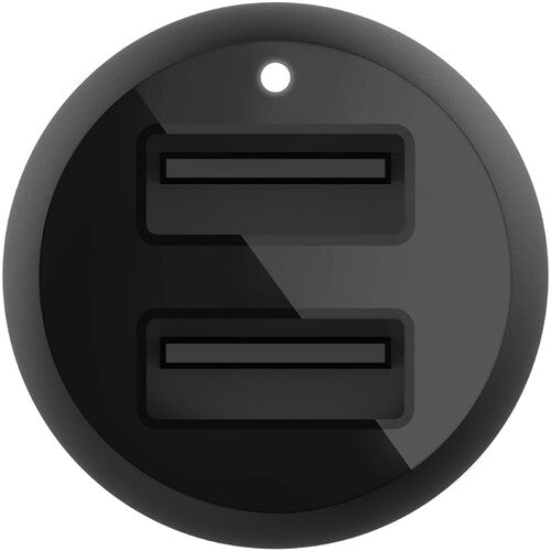 شاحن سيارة Belkin بمنفذ USB-A مزدوج 4.8 أمبير 24 واط أسود
