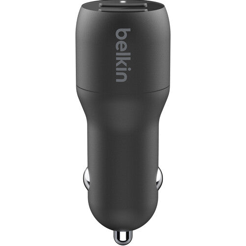 شاحن سيارة Belkin بمنفذ USB-A مزدوج 4.8 أمبير 24 واط أسود