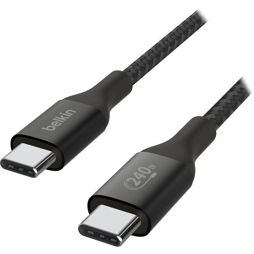 كابل Belkin BoostCharge USB-C بقوة 240 واط (6.6 بوصة، أسود)