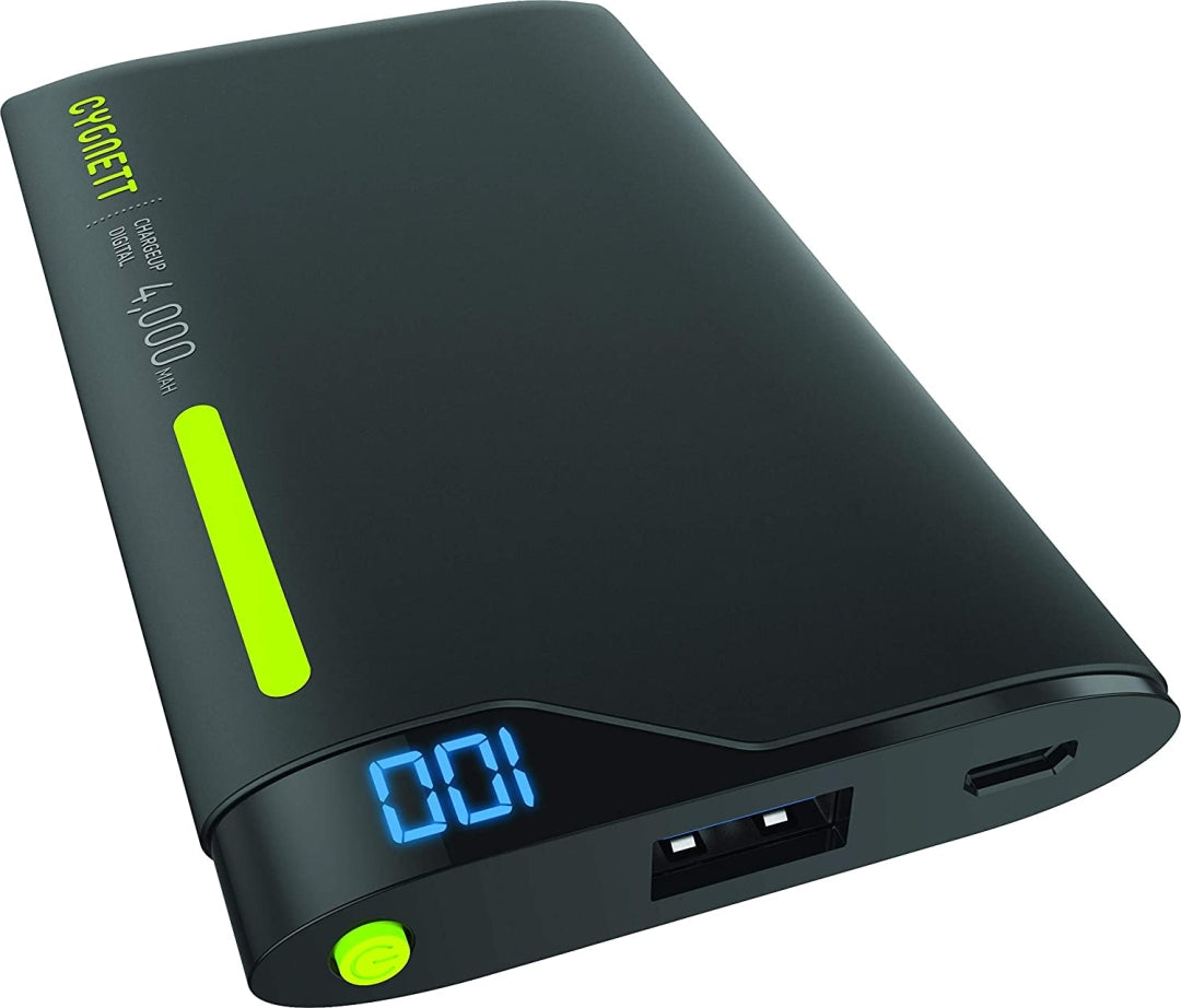 Cygnett ChargeUp Lithium Polymer Powerbank Digital 4000mAh Green/Grey