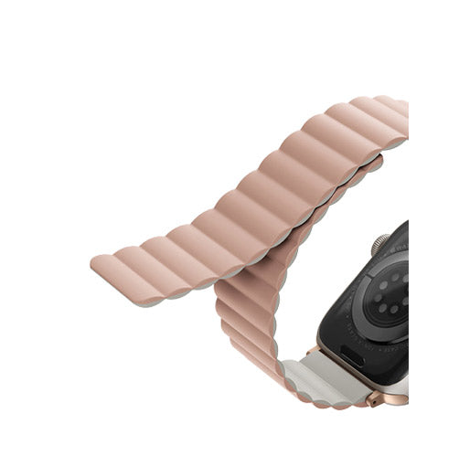 حزام Uniq Revix المغناطيسي القابل للعكس لساعة Apple Watch مقاس 38/40/41 مم أزرق قزويني/أسود