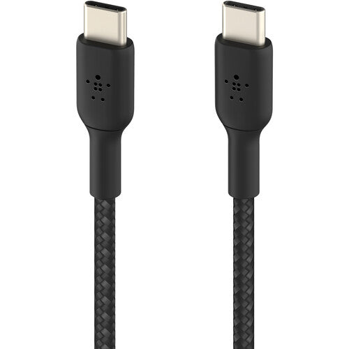 كابل Belkin Boost Charge Braided USB-C بقوة 60 واط، أسود، 3.3 بوصة 