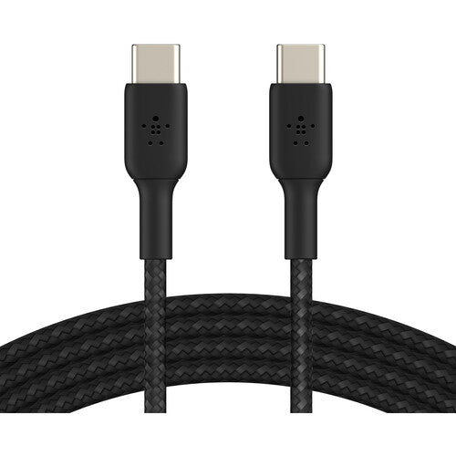 كابل Belkin Boost Charge Braided USB-C بقوة 60 واط، أسود، 3.3 بوصة 