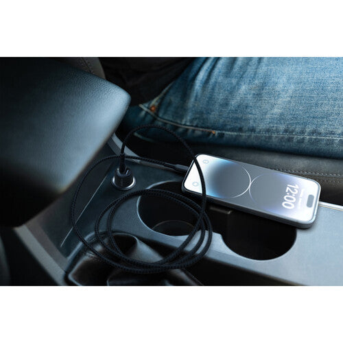 شاحن سيارة Belkin Boost Charge بقوة 42 واط بمنفذين USB-C وUSB-A باللون الأسود 
