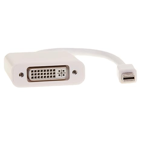 Mini DisplayPort to DVI Adapter Cable, Mini DisplayPort (MiniDP/mDP) Male to DVI Female, Only Works from DisplayPort to DVI, 6 inch