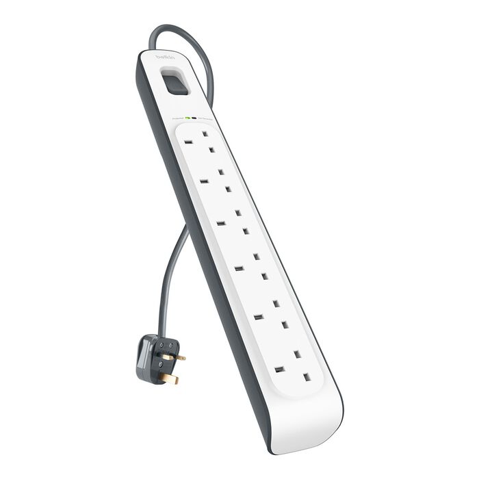 Belkin 6-outlet Surge Protection Strip with 2M Power Cord White
