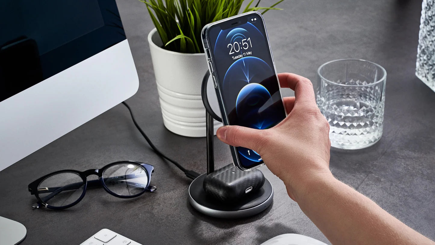 Epico Magnetic Wireless Charger 2in1 Black Magsafe - wireless charger