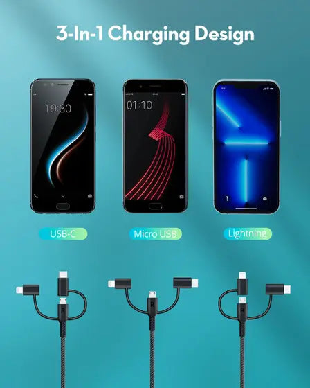 كابل RAVPower Black Global 3 في 1