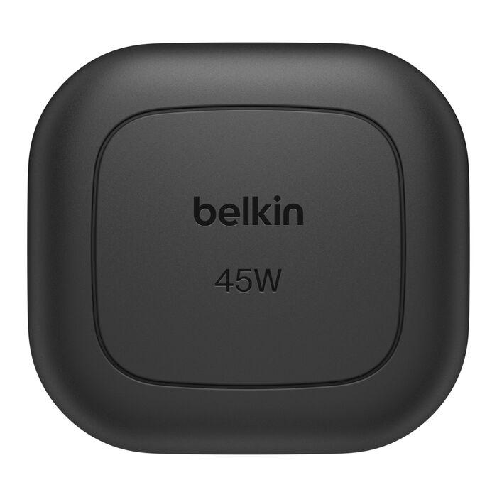 شاحن حائط مدمج من Belkin بقوة 45 وات، بمنفذ USB-C، باللون الأسود