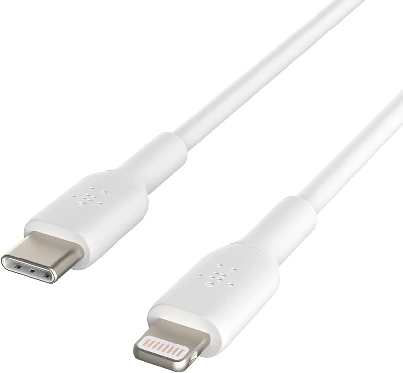 كابل Belkin Boost Charge للشحن السريع USB C إلى Lightning بطول 3.3 قدم/1 متر أبيض